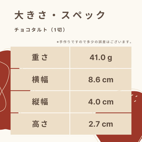 低糖質チョコタルトの大きさ